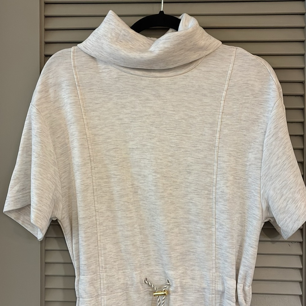 Varley Sophie Dress Marled Ivory Sz S Comfy Soft Mini Cinched Waist - Picture 5 of 10